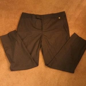 Women's gray and white stripe pants